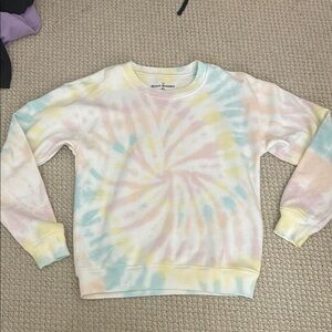 PacSun Pink and Yellow Crew Neck Sweater